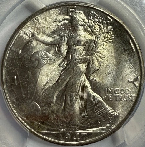 1947 D Walking Liberty Half Dollar PCGS MS64 Exact Coin Imaged