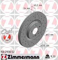 2X Bremsscheibe Sport Z Zimmermann 150.2930.52 FüR Mini F48 BMW X1 F46 X2 F45