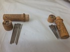 VTG QTY 2 Boye Brand Needle Company Wooden Sewing Tube Case w/Needles  — photo 1