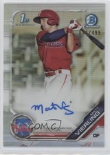 2019 Bowman Chrome Prospect Refractor 61/499 Matt Vierling #CPA-MV Auto 0a8o
