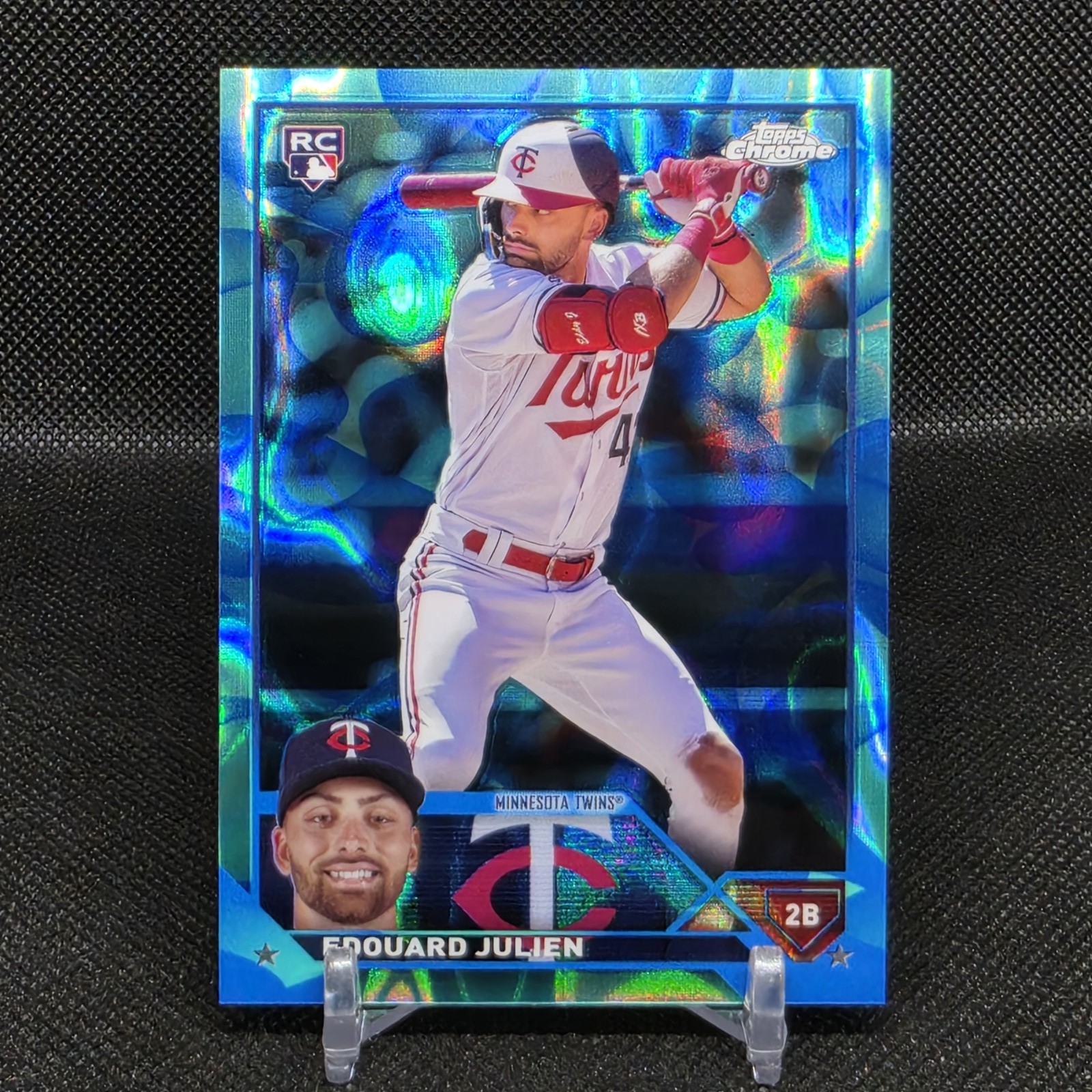 2023 Topps Chrome Update #USC79 Edouard Julien Rookie Aqua/Blue Lava Lamp #/175