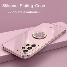 For Samsung A32 A52 A51 A71 A50 A12 A22 Shockproof Plating Ring Case Soft Cover