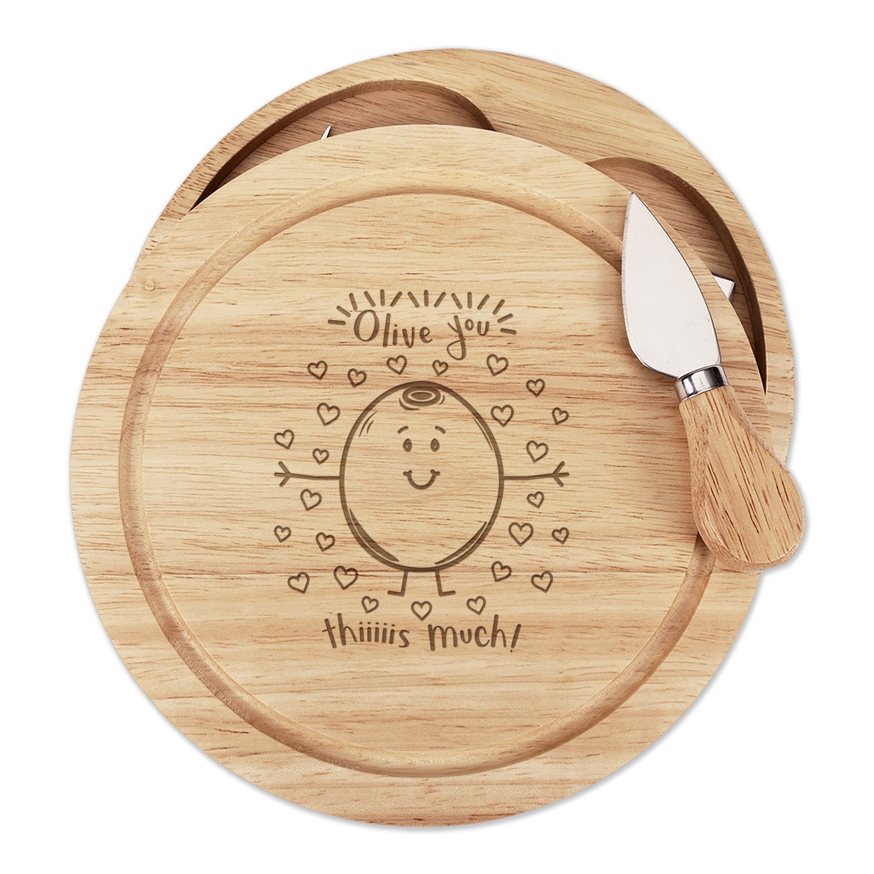 Olive You This Much Cheese Board Knife Set I Love Valentine's Day Girlfriend