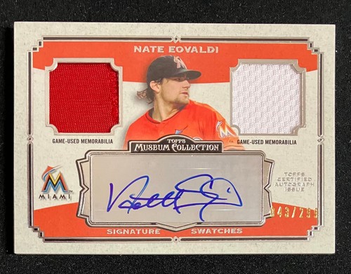 NATHAN EOVALDI MIAMI MARLINS 2013 TOPPS MUSEUM COLLECTION JERSEY RELIC AUTO /299