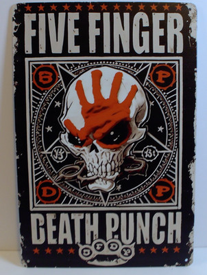 Five Finger Death Punch Skull Hand Metal Sign Rock Band Wall Decor