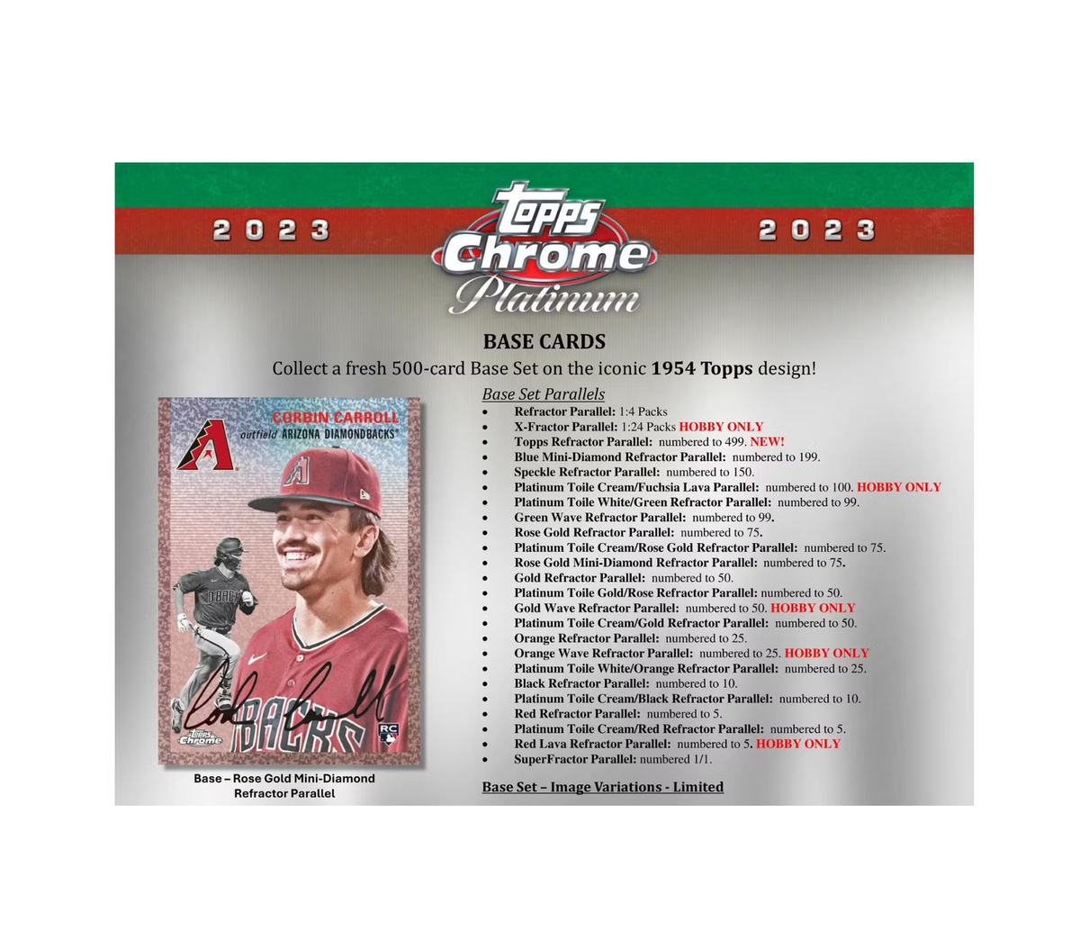 Stock】2023 Topps Chrome Platinum Anniversary Baseball Hobby