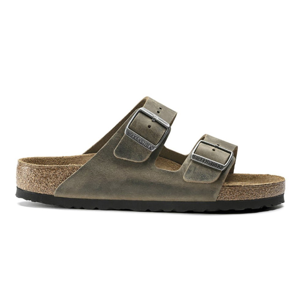 Sandalias Birkenstock Unisex Arizona Cuero Engrasado Caqui Desteñido Selecciona Talla