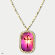 Stunning Colorful Jesus Christ Crucifix Cross Fashion Pendant Necklace Chain Pic