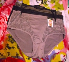 3 NEW PRIMA VALENTINA 871079 DP/BG MICROFIBER LACE PANELS BRIEF PANTIES L