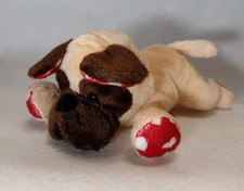 Pug Puppy Dog Golden Yellow Brown Valentines Day Hearts Plush 2019 10" Soft Toy