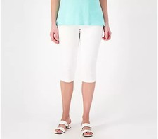 Belle by Kim Gravel Tall Citi Twill Capri Pants-White-Tall 12 A601132 NEW
