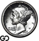 1916 Mercury Dime Solid Gem BU++, Full Split Bands First Year Issue
