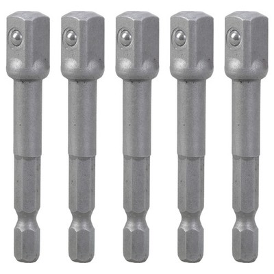 5Pcs Impact Socket Adapter 1/4inch Nut Driver Socket Hex Shank Extension