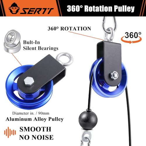 Cable Pulley Wheel for Home Gym Pulley System, Upgraded 90mm Aluminium Alloy - Picture 6 of 8