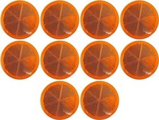 Class A 3" Round Reflector Strong Stick-on - RED/AMBER for Trailers, 10x Amber