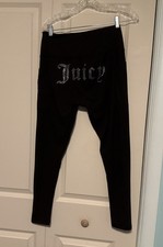 Juicy Couture Sport Black Rhinestone Track Pants M - great condition pockets