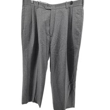 Burberry London Men's Grey Pleated Wool Blend Dress Pants Made in USA