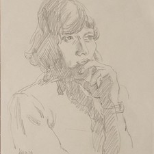 Bernd Sikora Male Portrait East German Art Signed Unique Drawing 1976