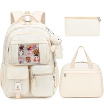 HuiLeo Kids Backpack for Girls Cute School backpack with Lunch Box Kawaii Book