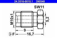 ÜBerwurfschraube ATE 24.3516-0010.1 M10X1