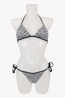 Bikkembergs Damen Bademode Gr. 40 (L) Schwarz / Weiß NEU Bikini Bikini-Set