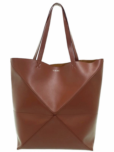 Loewe Puzzle Leather Brown Tote Bag Women's #TB420