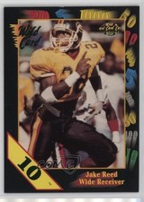 1991 Wild Card Draft 10 Stripe Jake Reed #141 Rookie RC 0z4u. rookie card picture