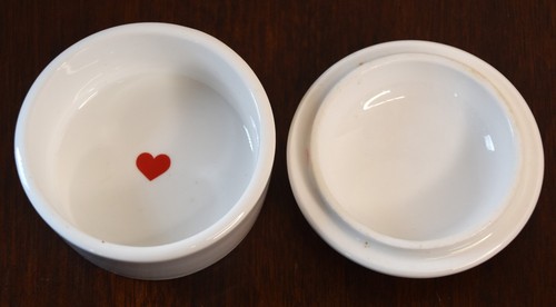 Vintage Macy's Lidded Small Round Trinket Box with Red Cardinal - Picture 2 of 5