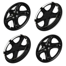 4Pcs 13 Inch Wheel Hub Caps Snap On For R13 Tire & Rim Wheel Covers Kit Black