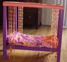 American Girl Doll Julie Beforever Canopy Bed with Bedding