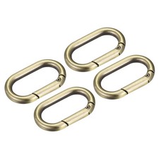 1.61" Spring Oval Ring Snap Clip Trigger for Bag Purse Keychain, 4Pcs Bronze