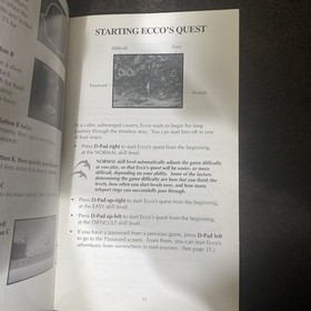 Ecco the Dolphin (Sega CD, 1992) Manual Instruction Booklet ONLY