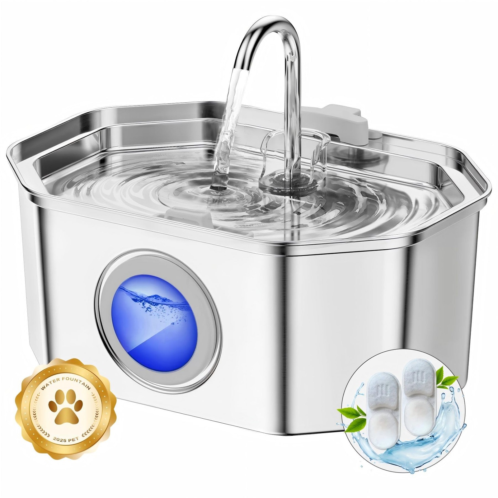 Fontanella per gatti Apauk 3.2L in Acciaio Inox: Idratazione Sicura