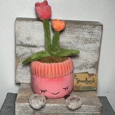 Greenhouse Plant Tulips Plush Soft Stuffed Potted Plush Flowers Brendan 12" New