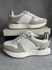 KG KURT GEIGER London Damskie białe designerskie trampki Rozmiar UK 7 EU 40 NOWE + PUDEŁKO