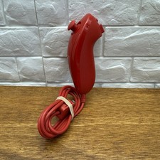Red Nintendo Wii Nunchuck Controller OEM Official RVL-004 TESTED Refurbished