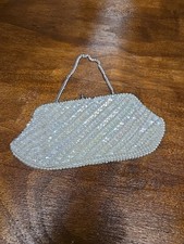 Vintage Pearl Beaded Evening Bag 1940s 4 X7 Ivory TA 03032026