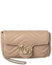 Gucci Gg Marmont Super Mini Leather Shoulder Bag Women's Grey