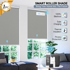 Motorized Roller Blinds with Remote Control Solar Panel Included total blackout
