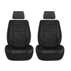 Leather Universal Seat Covers For Car Truck SUV Van 2PCS Front Seats All Black