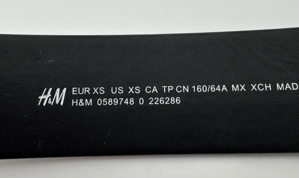 Cinturón H&M talla XS para mujeres adolescentes niñas negro se adapta a 23 a 27 pulgadas Foto 4 de 4