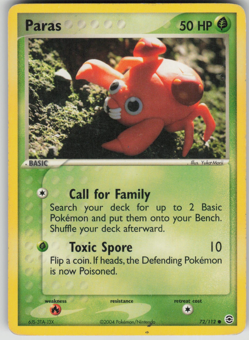 Pokemon TCG Paras Common FireRed & LeafGreen 72/112
