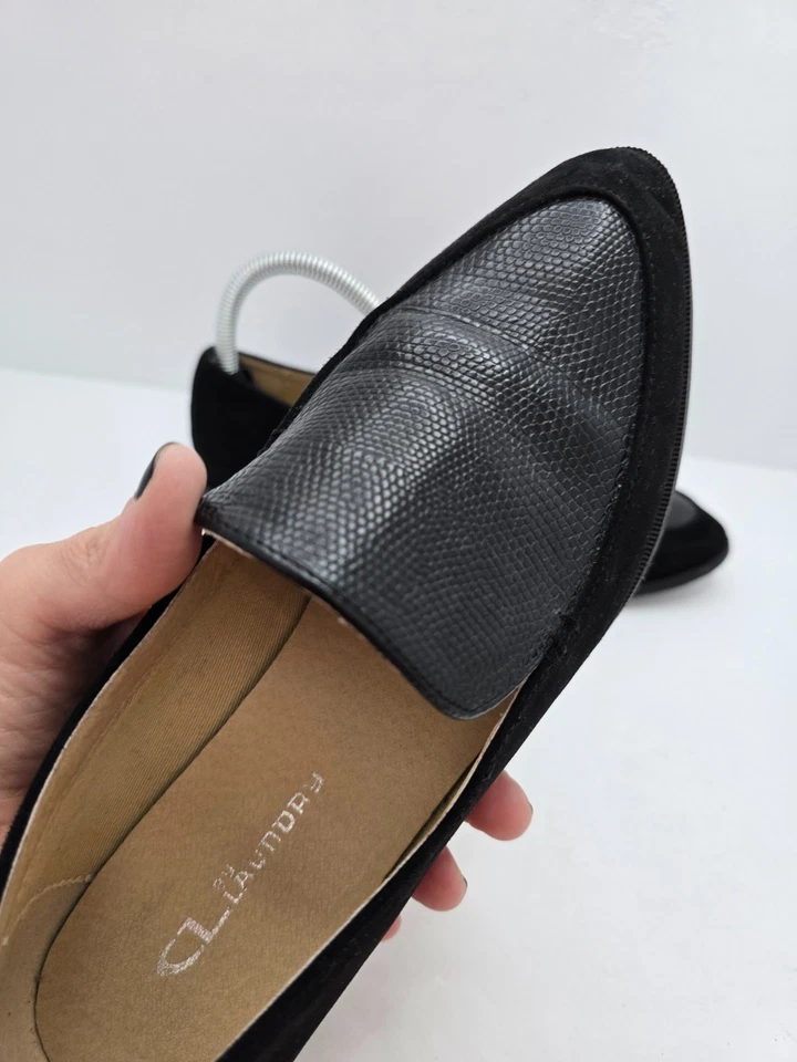 CL by Chinese Laundry | Zapatos mocasines preppy de gamuza monocromática negros | WMS 8 Foto 4 de 4