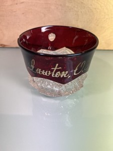 Vintage Glass Small Cup With Handle Glows Green Under UV Light