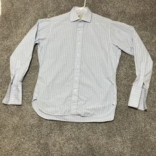 Drakes Shirt Mens 39 15.5 Barneys New York Made in England Check 100% Cotton