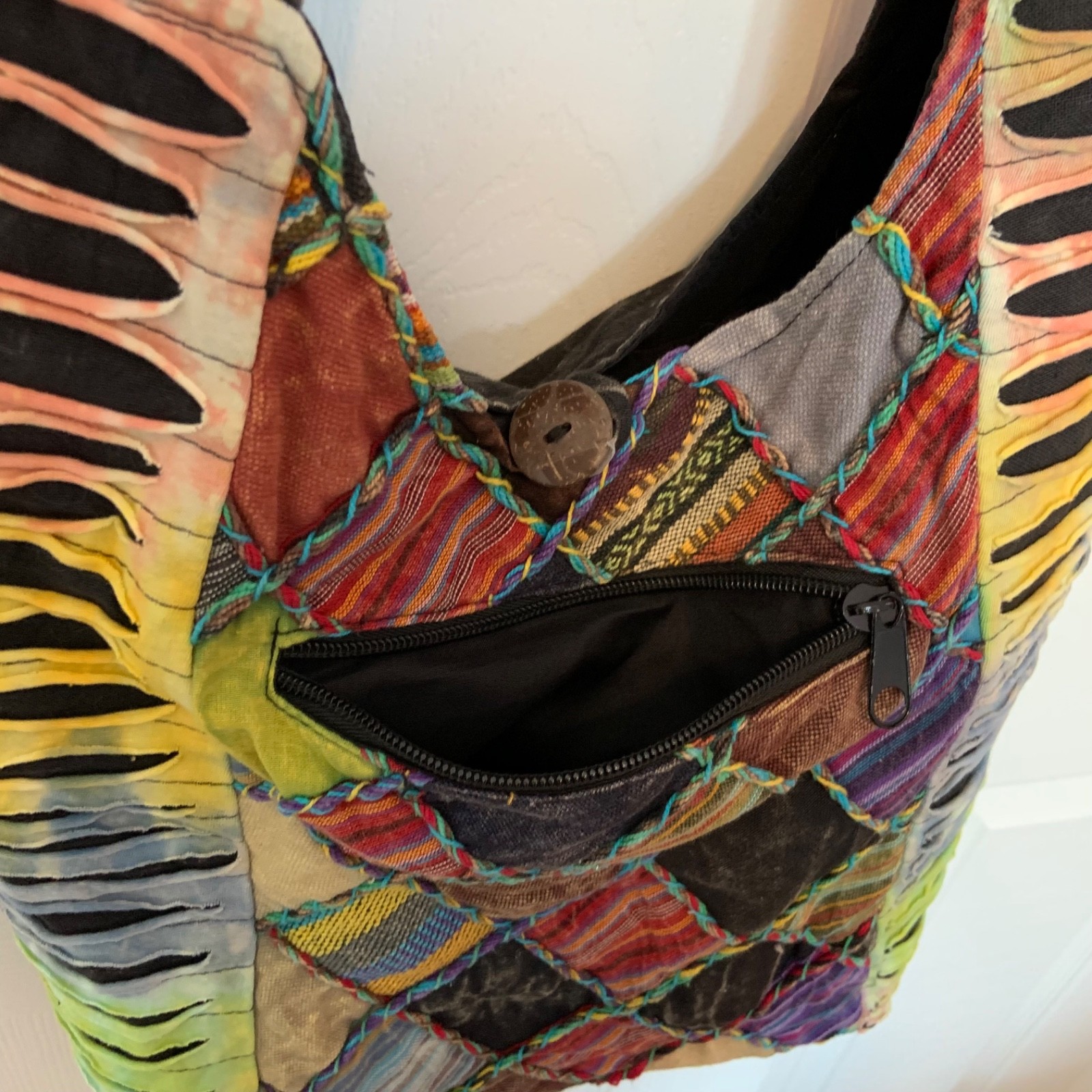 Handmade Multicolored Patchwork Hobo Crossbody Y2… - image 15