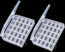 Bobbin Box,Machine Bobbin Organizer Plastic Case,Transparent 25 Slots Empty B...