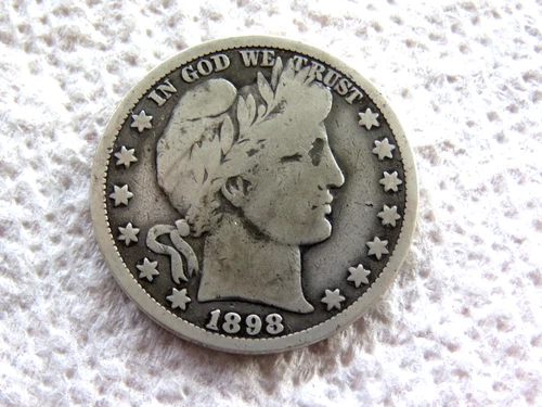 Better Date 1898-O Barber Silver Half Dollar "LI-TY" is Visible VG-F L1