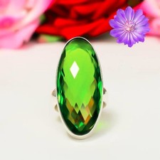 Green peridot Gemstone 925 Sterling Silver Ring Handmade Jewelry Ring Gift