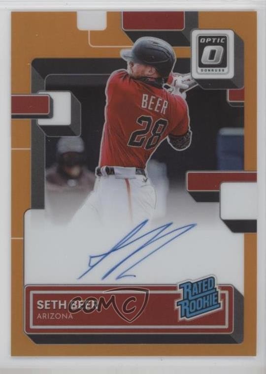 2022 Donruss Optic Rated Rookie Signatures Orange Prizm Seth Beer Auto RC 1dm4